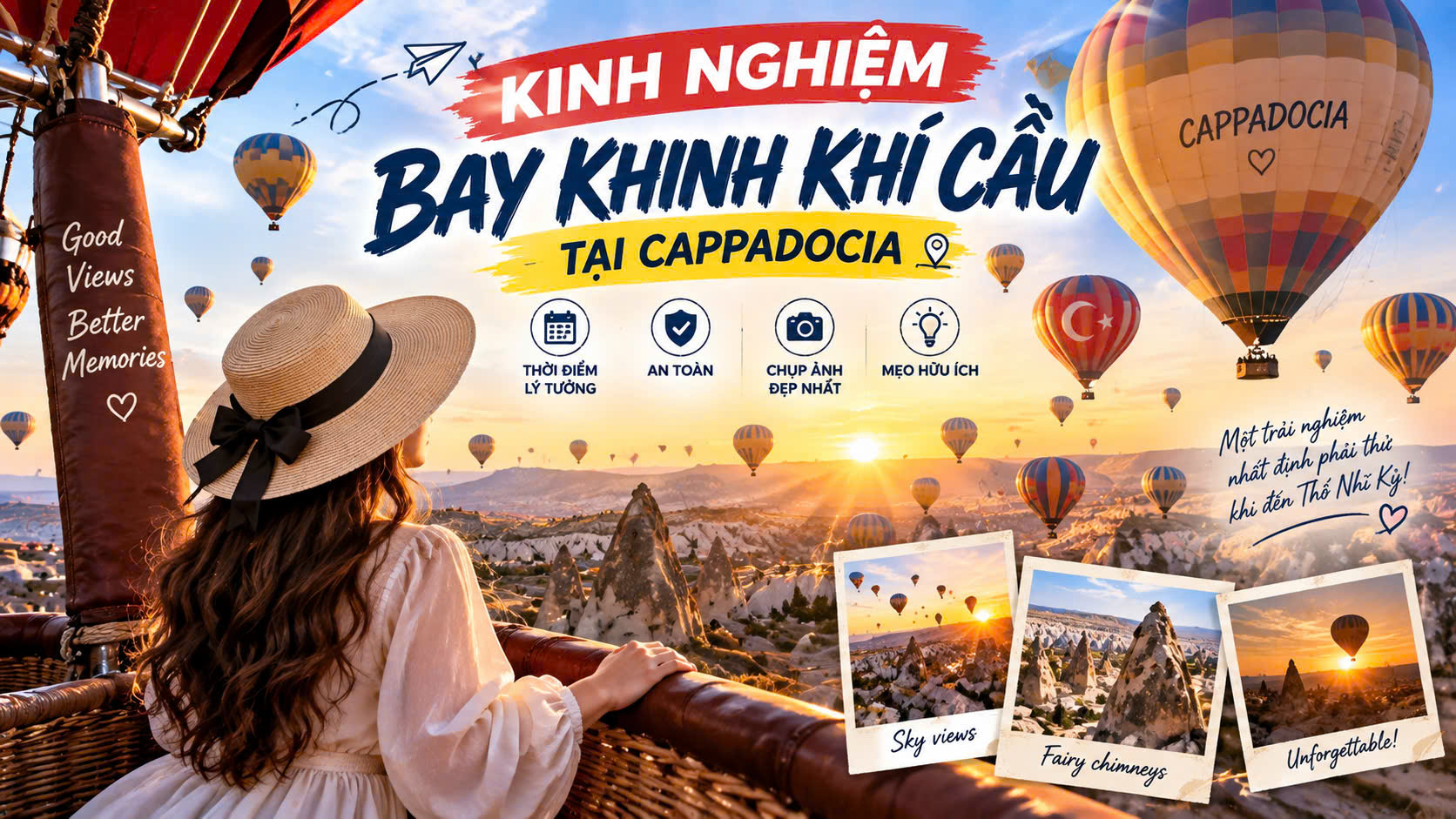 Hướng dẫn cách bay khinh khí cầu an toàn tại Cappadocia